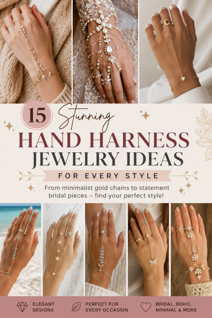 Discover gorgeous hand harness jewelry designs, from minimalist gold chains to statement bridal pieces. Perfect for fashion lovers, brides, and Pinterest trend hunters. Save for your next jewelry inspiration board!